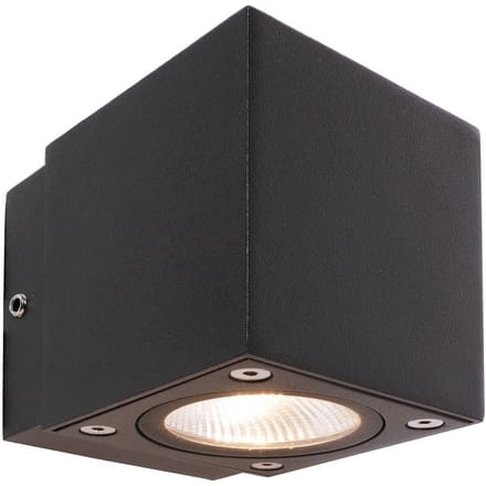 Deko-Light LED buiten wandlamp Cubodo Single Mini, aluminium, donkergrijs