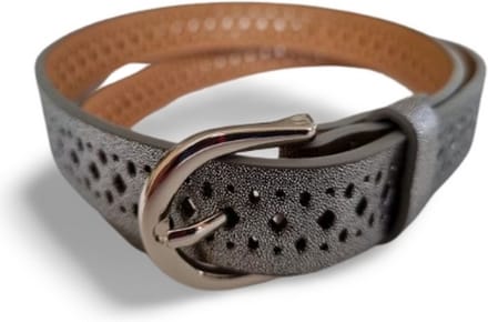 Riem grijs geperforeerd - Riemmaat 90 cm