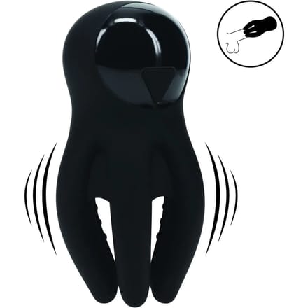 Digitale Vibrerende Silicone Penis Hoofd Stimulator met Tentakels - Zwart
