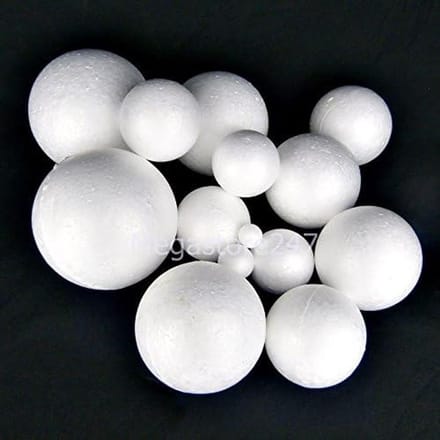 Schuimballen - Polystyreen Bollen - Ambacht en Decoratie - Massief Hoge Kwaliteit - 90mm Diameter - Wit