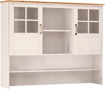 Alby-Hutch - 2 Glasdeuren - Wit Grenen