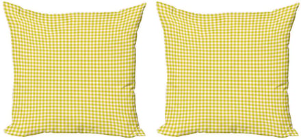 ABAKUHAUS Abstrakt Kussenhoes – 40x40 – Dubbeldruk – geel/wit