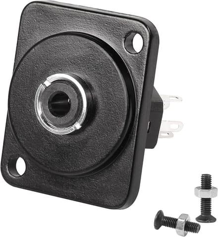 Audio Connector Adapter - Stereo Jack - Paneel Montage - Soldeer Terminal - 35 mm - Zwart