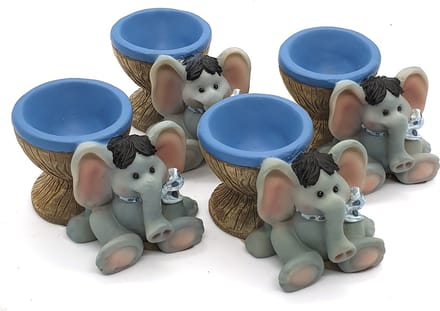 Eierdopjes set met olifantjes decoratie – Eier dopjes 4 stuks | GerichteKeuze