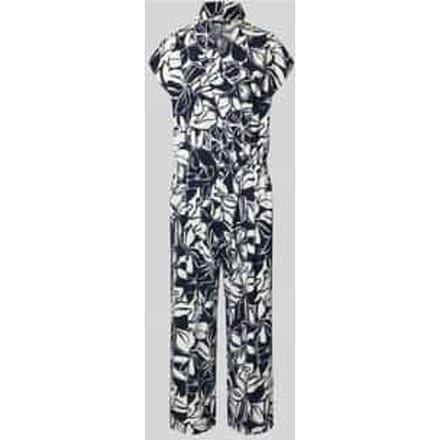 Jumpsuit met sjaalkraag en kapmouwen