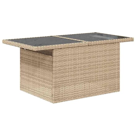 vidaXL - Tuinbank - Set - 9 - st - Beige - Poly - Riet