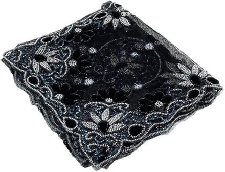 PTMD Elvive Tafelkleed Loper Geborduurd - 300 x 40 cm - Poly - Zilver