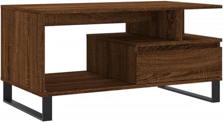 Rustieke Salontafel Hout 90x49x45 cm Gebogen Design