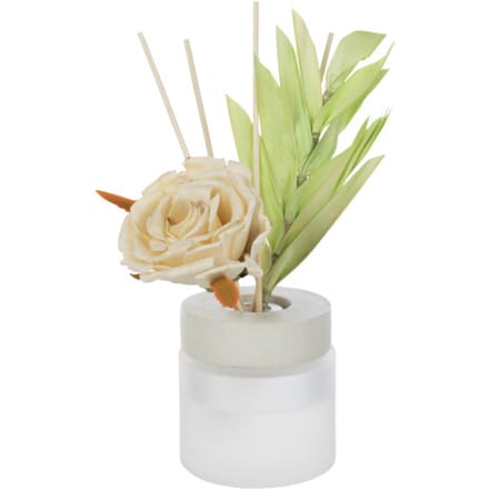 J-Line geurstokjes + bloemen - glas - geel