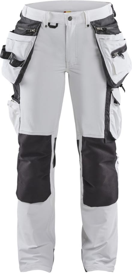 Blaklader Dames schildersbroek 4-weg stretch 7179-1645 - Wit/Donkergrijs - D19