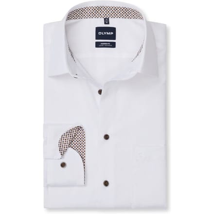 OLYMP Luxor Overhemd, Modern Fit, New Kent, Wit