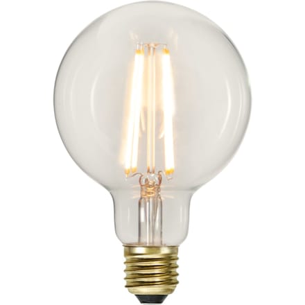 3 standen - G95 bol - E27 - 6.5W - Super Warm Wit <2200K - Filament - Helder