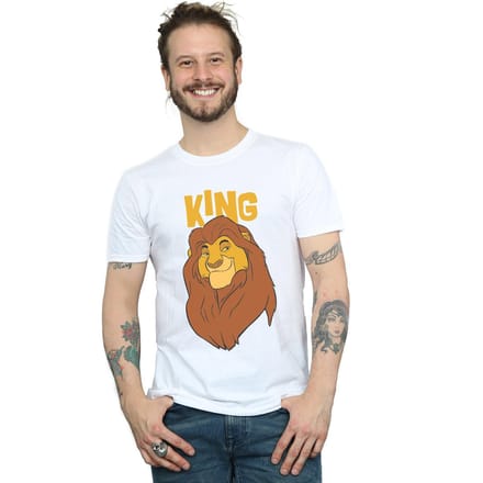 Disney Heren The Lion King Mufasa Koning T-Shirt (Wit)
