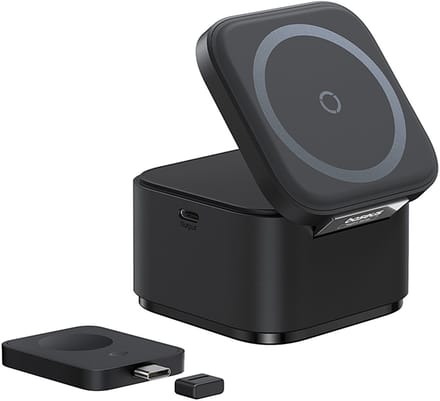 Baseus MagPro 3in1 25W MagSafe Compatible Inductive Charger for Phone and Smartwatch - Black