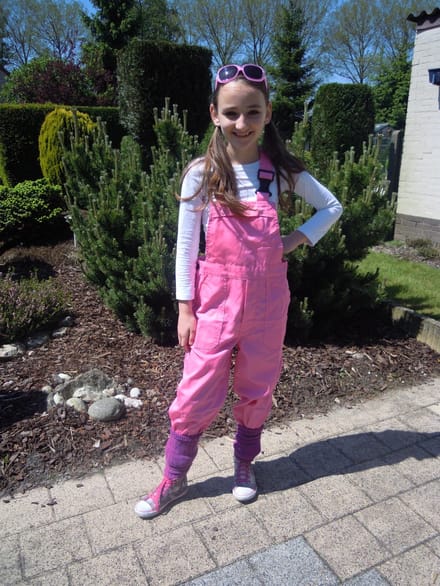 Party Tuinbroek Roze Kinderen Premium - Maat 152