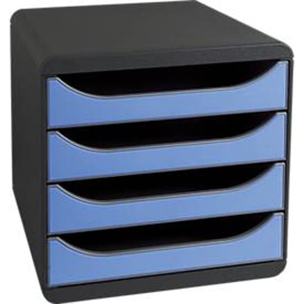 Ladebox Big Box Iderama ijsblauw, 4 open laden, A4/A4+/24x32 cm, geruisloos, veiligheidsstop