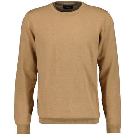 Ragman Trui Supersoft Knit Pullover Knitted Elbow Patches Zand / male