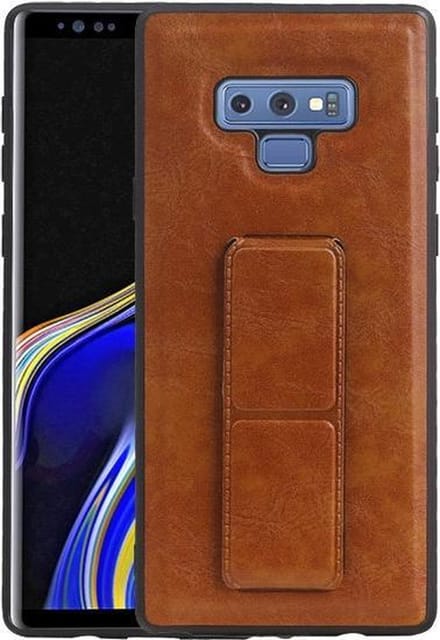 Grip Stand Hardcase Backcover voor Samsung Galaxy Note 9 Bruin