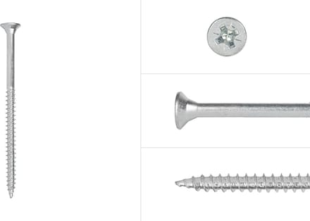 Wovar Spaanplaatschroeven Verzinkt 6 x 100 mm Pozidrive Deeldraad | Doos 100 Stuks
