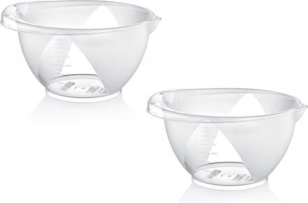 Cuisine elegance Beslagkom - 1x - 3 liter - transparant - mengkom - kunststof