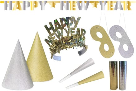 Feestpakket Happy New Year Glitter - 27 delig