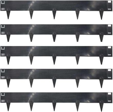 Nicoman 5M anthracite lawn edging edge, pre-rusted galvanized steel garden edging edging, easy to install flexible grass landscaping path edging strip