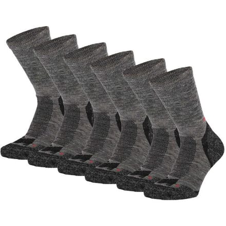 Xtreme Hiking Sokken Wol - 6 paar - Extra Warm - Anatomisch Gevormd Voetbed - Multi Antraciet - Maat 45/47