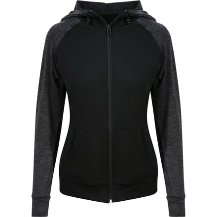 Contrasterende dames sweatshirt met rits Just Cool Zoodie