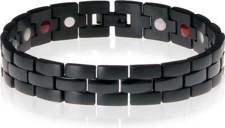 Mendes heren armband Edelstaal Magneet Black Night