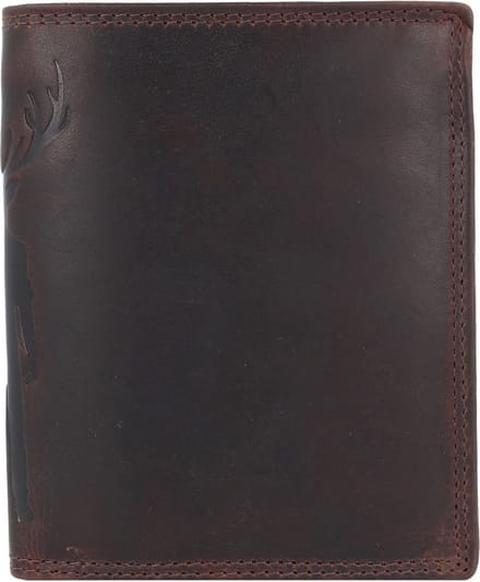 Jack Kinsky Monterey Portemonnee RFID-bescherming Leer 10.5 cm - Jongens - Staand formaat - mokka