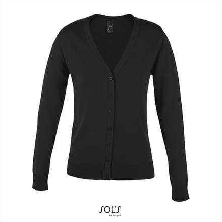 SOL'S Women´s Golden V-Neck Knitted Cardigan L419 - Black - M