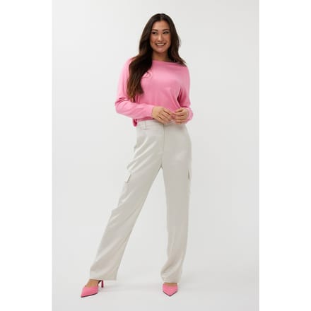 EsQualo Trousers Cargo Satin Light Stone Größe: 40 | Stoffhosen Outlet | Damen