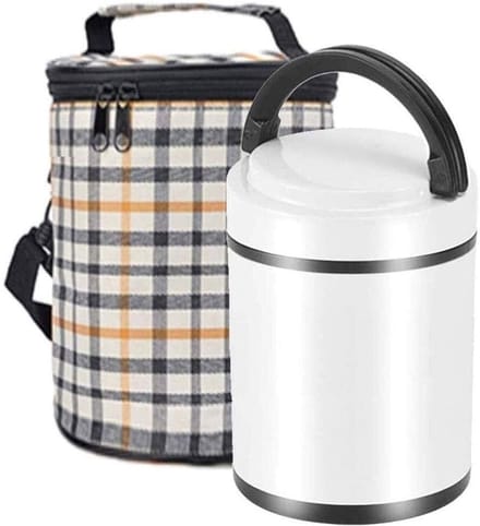 Lunch Box - Thermos Container - Warme Maaltijd - Lekvrij Ontwerp - 3 Liter - Wit