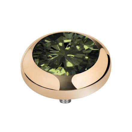 Melano Vivid Basic CZ Steentje Olive | Goud