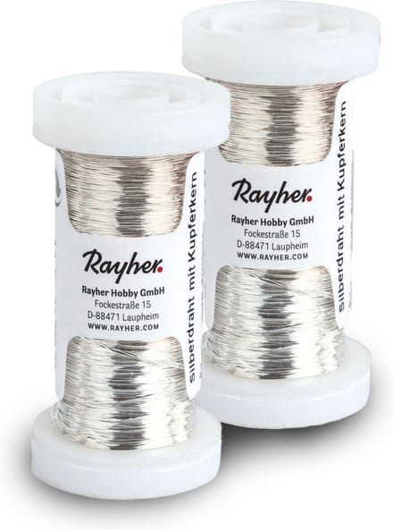 Rayher Bloemendraad of ijzerdraad - 2x - zilver - 0.3 mm dik - 100 meter snoer - metaaldraad - bindmaterialen
