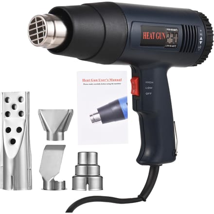 Kit de pistolet thermique 1800W, pistolet à Air chaud industriel, chauffage rapide, LCD numérique, température contrôlée, Portable UK Plug