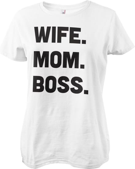 Hybris Dames-T-shirt 'Wife - Mom - Boss Girly'