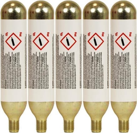 Dresco Co2 Patronen 20 Gram Staal Zilver 5-delig