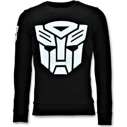 Heren Sweater - Transformers Print - Zwart