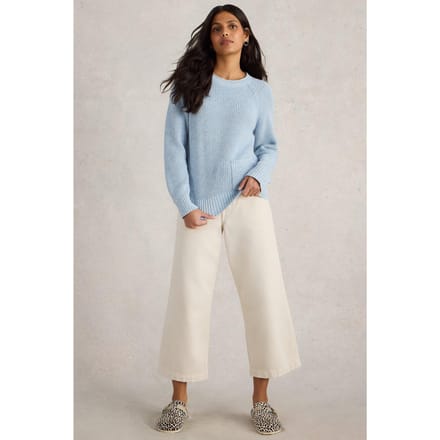 White Stuff Bailey Cotton Jumper Mid Blue Taglia: 22 | Maglioni a maglia Outlet | Donna | Blu