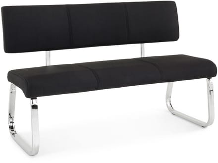 Eetkamerbank VILAS met stoffen bekleding – zwart