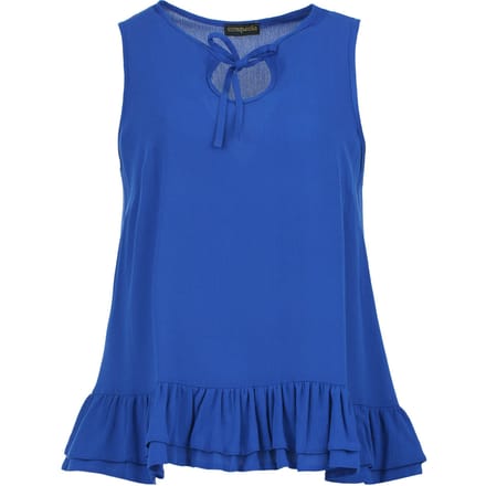 Saffier Elegantie Crepe Ruffle Top