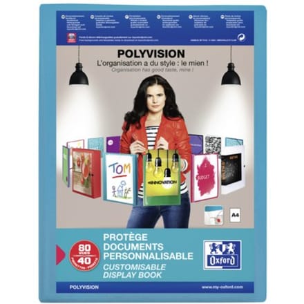 Showalbum Oxford Polyvision A4 40-tassen PP blauw