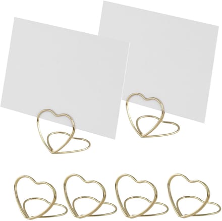 Chaks Plaats/naamkaart houder - hart vorm - 30x - goud - bruiloft tafelschikking