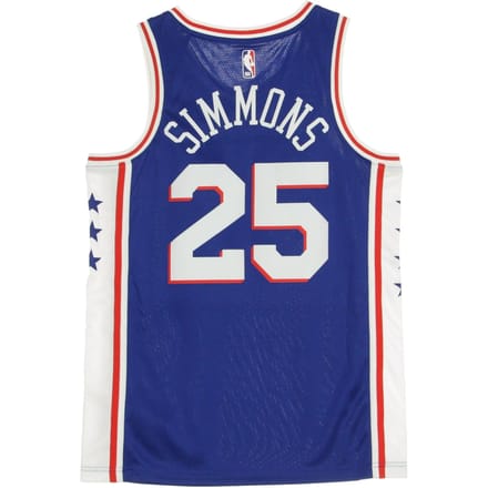 Basketbaltanktop voor heren Nba Swingman Jersey Icon Edition 2020 nr. 25 Ben Simmons Phi76e Rush blauw/wit