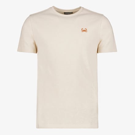Unsigned heren T-shirt creme - Beige - Maat S