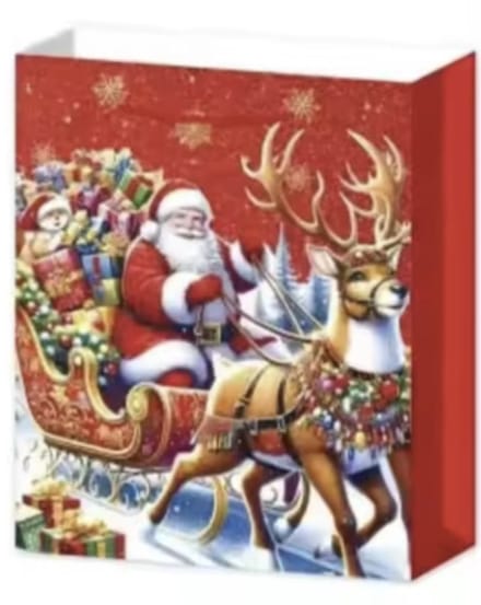8 x Luxe Kersttassen - 32*24*13cm - Geschenk Tassen – Stevig Papier met Koordhandvatten