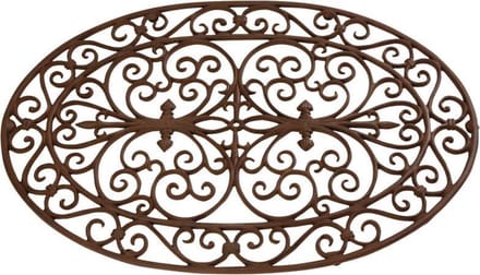 Esschert Design Deurmat - ovaal - gietijzer - Victoriaans patroon - 60 x 34 cm