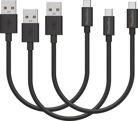 3x USB C naar USB A Kabel Zwart - 0,2 meter - Oplaadkabel voor Honor Magic 5 / Magic 5 Lite / Magic 5 Pro / Magic 4 / Magic 4 Lite / Magic 4 Pro
