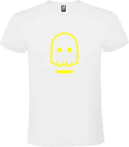 Wit T-shirt ‘Spookje’ Geel maat S
